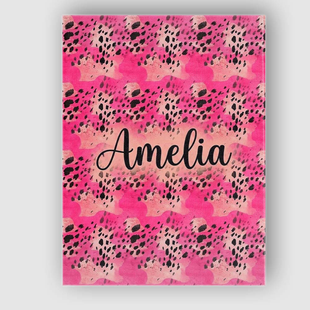 Personalised Name Pink Mixed Media Abstract Custom  Bespoke Interior Contemporary Canvas Wall Art Print Decor Picture Ready to Hang