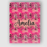Personalised Name Pink Mixed Media Abstract Custom  Bespoke Interior Contemporary Canvas Wall Art Print Decor Picture Ready to Hang
