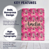 Personalised Name Pink Mixed Media Abstract Custom  Bespoke Interior Contemporary Canvas Wall Art Print Decor Picture Ready to Hang