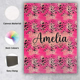Personalised Name Pink Mixed Media Abstract Custom  Bespoke Interior Contemporary Canvas Wall Art Print Decor Picture Ready to Hang