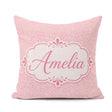 Custom Name Pastel Pink Watercolour Animal Soft Blended Seamless Square Filled Cushion Throw Pillow Sofa Bed Home Decor Zip Washable UK Made