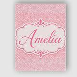 Personalised Name Pastel Pink Watercolour Custom  Unique Gift Idea Elegant Feature Canvas Wall Art Print Decor Picture Ready to Hang