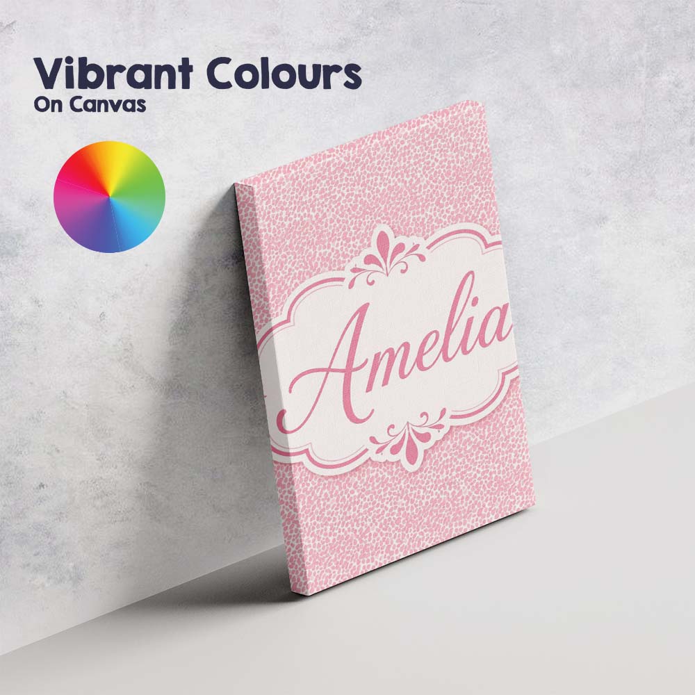 Personalised Name Pastel Pink Watercolour Custom  Unique Gift Idea Elegant Feature Canvas Wall Art Print Decor Picture Ready to Hang