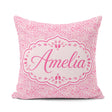Custom Name Pink Organic Pebble Dot Watercolour Texture Seamless Square Filled Cushion Throw Pillow Sofa Bed Home Decor Zip Washable UK Made