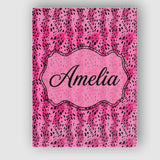 Personalised Name Vibrant Pink and Black Custom  Unique Gift Idea Elegant Feature Canvas Wall Art Print Decor Picture Ready to Hang