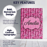 Personalised Name Vibrant Pink and Black Custom  Unique Gift Idea Elegant Feature Canvas Wall Art Print Decor Picture Ready to Hang