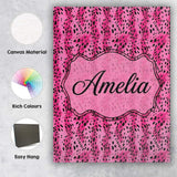 Personalised Name Vibrant Pink and Black Custom  Unique Gift Idea Elegant Feature Canvas Wall Art Print Decor Picture Ready to Hang