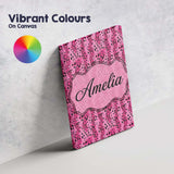 Personalised Name Vibrant Pink and Black Custom  Unique Gift Idea Elegant Feature Canvas Wall Art Print Decor Picture Ready to Hang