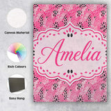 Personalised Name Bold Pink and Black Custom Modern Room Accent Creative Decorator Style Canvas Wall Art Print Decor Picture Ready to Hang