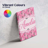 Personalised Name Bold Pink and Black Custom Modern Room Accent Creative Decorator Style Canvas Wall Art Print Decor Picture Ready to Hang