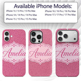 Hot Pink Dense Mini Dot Abstract Texture Seamless Custom Name Protective Phone Case Mobile Cover Durable Everyday Smartphone Shock Resistant