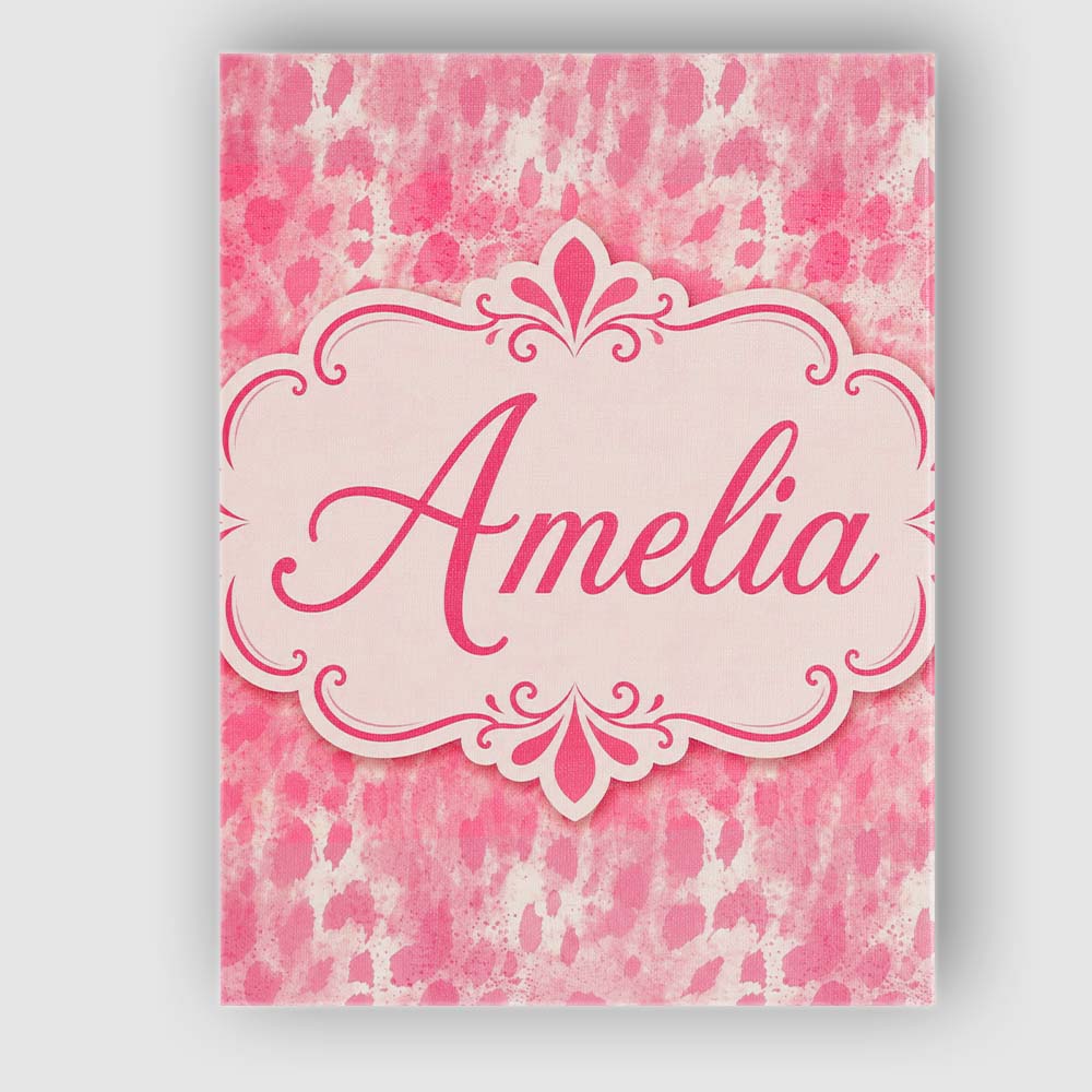 Personalised Name Soft Pink Watercolour Custom  Modern Room Accent Elegant Feature Canvas Wall Art Print Decor Picture Ready to Hang