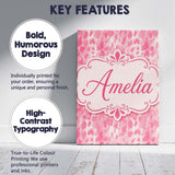 Personalised Name Soft Pink Watercolour Custom  Modern Room Accent Elegant Feature Canvas Wall Art Print Decor Picture Ready to Hang