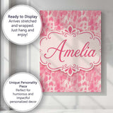 Personalised Name Soft Pink Watercolour Custom  Modern Room Accent Elegant Feature Canvas Wall Art Print Decor Picture Ready to Hang