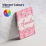 Personalised Name Soft Pink Watercolour Custom  Modern Room Accent Elegant Feature Canvas Wall Art Print Decor Picture Ready to Hang