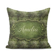 Custom Name Green Crocodile Skin Texture Pattern Thoughtful Idea Square Filled Cushion Throw Pillow Sofa Bed Home Decor Zip Washable UK Made