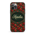 Bold Festive Poinsettia with Deep Green Leaves Custom Name Protective Phone Case Mobile Cover Durable Everyday Smartphone Shock Resistant