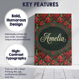 Personalised Name Bold Festive Poinsettia Custom  Unique Gift Idea Elegant Feature Canvas Wall Art Print Decor Picture Ready to Hang