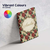Personalised Name Cream Floral Poinsettia Custom  Unique Gift Idea Elegant Feature Canvas Wall Art Print Decor Picture Ready to Hang