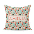 Custom Name Abstract Century Modern Organic Shapes Teal Seamless Square Filled Cushion Throw Pillow Sofa Bed Home Decor Zip Washable UK Made