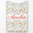 Mid Century Modern Geometric Circles and Lines Colour Palette Lovely  Personalised Custom Name Super Soft Fleece Blanket Bed Sofa Throw