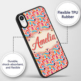 Abstract Organic Shapes Bright Colourful Seamless Custom Name Protective Phone Case Mobile Cover Durable Everyday Smartphone Shock Resistant