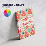 Personalised Name Bright Floral Daisy Custom Modern Room Accent Creative Decorator Style Canvas Wall Art Print Decor Picture Ready to Hang