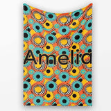 Geometric Circle Pattern Mid Century Modern Abstract Design Lovely  Personalised Custom Name Super Soft Fleece Blanket Bed Sofa Throw