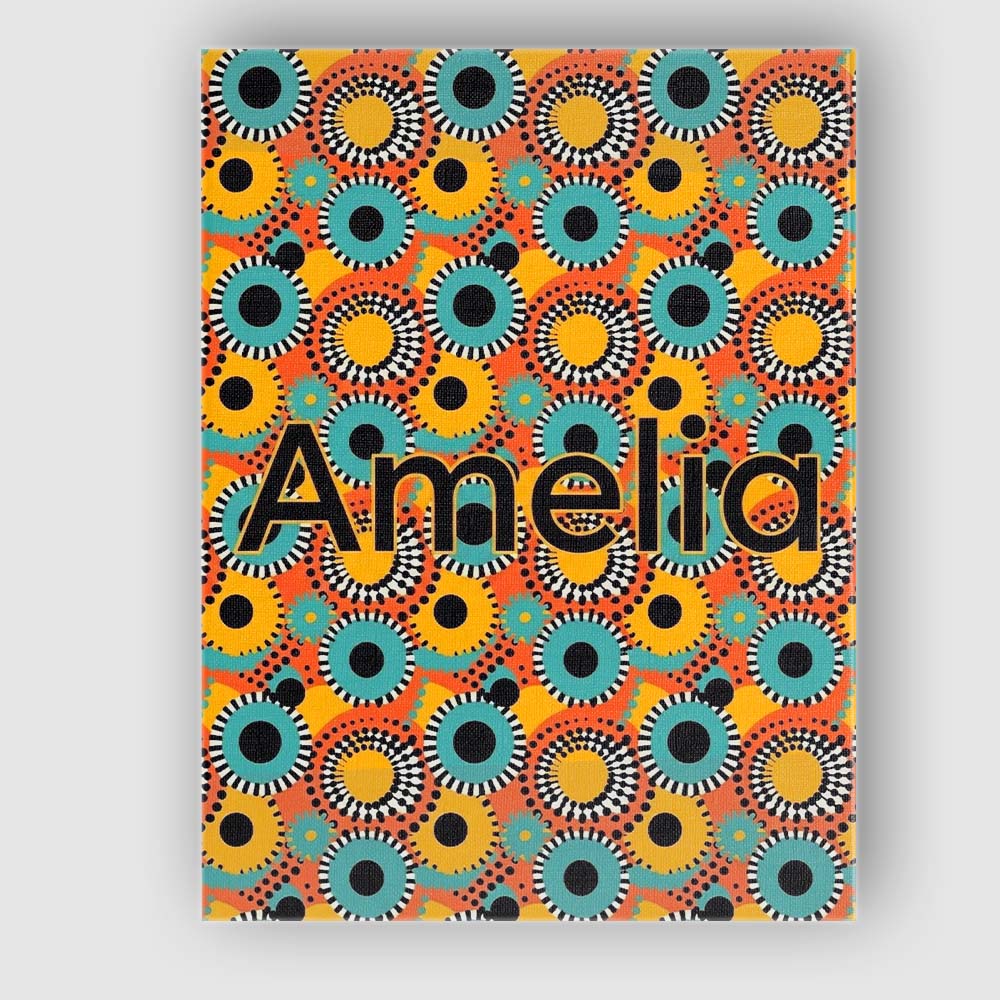 Personalised Name Geometric Circle Pattern Custom  Unique Gift Idea Elegant Feature Canvas Wall Art Print Decor Picture Ready to Hang