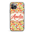 Watercolor Floral Dot Pattern Soft Printed Design Custom Name Protective Phone Case Mobile Cover Durable Everyday Smartphone Shock Resistant