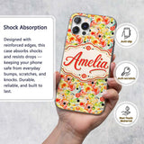 Watercolor Floral Dot Pattern Soft Printed Design Custom Name Protective Phone Case Mobile Cover Durable Everyday Smartphone Shock Resistant