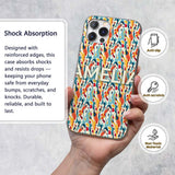 Abstract Organic Shapes Pattern Modern Seamless Custom Name Protective Phone Case Mobile Cover Durable Everyday Smartphone Shock Resistant