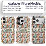 Abstract Organic Shapes Pattern Modern Seamless Custom Name Protective Phone Case Mobile Cover Durable Everyday Smartphone Shock Resistant