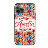 Vibrant Abstract Fluid Paint Pattern Colorful Custom Name Protective Phone Case Mobile Cover Durable Everyday Smartphone Shock Resistant