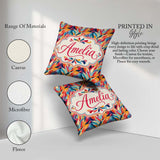 Custom Name Vibrant Abstract Pattern Colorful Artistic Seamless Square Filled Cushion Throw Pillow Sofa Bed Home Decor Zip Washable UK Made