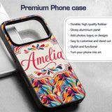 Vibrant Abstract Fluid Paint Pattern Colorful Custom Name Protective Phone Case Mobile Cover Durable Everyday Smartphone Shock Resistant