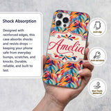 Vibrant Abstract Fluid Paint Pattern Colorful Custom Name Protective Phone Case Mobile Cover Durable Everyday Smartphone Shock Resistant
