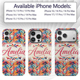 Vibrant Abstract Fluid Paint Pattern Colorful Custom Name Protective Phone Case Mobile Cover Durable Everyday Smartphone Shock Resistant