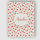 Personalised Name Delicate Red Poppy Custom Premium Decorative Design Modern Room Accent Canvas Wall Art Print Decor Picture Ready to Hang