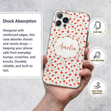 Delicate Red Poppy Watercolor Floral Pattern Soft Custom Name Protective Phone Case Mobile Cover Durable Everyday Smartphone Shock Resistant