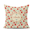 Custom Name Wildflower Poppy Pattern Red Blue Botanical Seamless Square Filled Cushion Throw Pillow Sofa Bed Home Decor Zip Washable UK Made