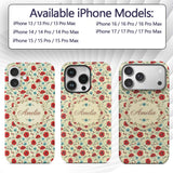 Wildflower Poppy Pattern Red and Blue Botanical Custom Name Protective Phone Case Mobile Cover Durable Everyday Smartphone Shock Resistant