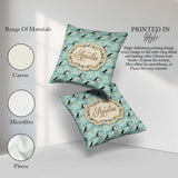Custom Name Watercolor Puffin Meadow Pattern Wildflower Seamless Square Filled Cushion Throw Pillow Sofa Bed Home Decor Zip Washable UK Made