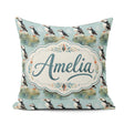 Custom Name Puffin Bird Pattern Coastal Wildlife Seamless Design Square Filled Cushion Throw Pillow Sofa Bed Home Decor Zip Washable UK Made