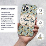 Puffin and Wildflower Garden Decorative Design Custom Name Protective Phone Case Mobile Cover Durable Everyday Smartphone Shock Resistant