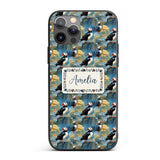 Artistic Puffin Birds on Rocky Landscape Seamless Custom Name Protective Phone Case Mobile Cover Durable Everyday Smartphone Shock Resistant