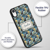 Artistic Puffin Birds on Rocky Landscape Seamless Custom Name Protective Phone Case Mobile Cover Durable Everyday Smartphone Shock Resistant
