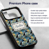 Artistic Puffin Birds on Rocky Landscape Seamless Custom Name Protective Phone Case Mobile Cover Durable Everyday Smartphone Shock Resistant