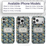 Artistic Puffin Birds on Rocky Landscape Seamless Custom Name Protective Phone Case Mobile Cover Durable Everyday Smartphone Shock Resistant