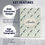 Personalised Name Cute Puffin Birds with Custom  Unique Gift Idea Elegant Feature Canvas Wall Art Print Decor Picture Ready to Hang